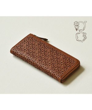  ダイヤカットワーク　Lファスナー長財布