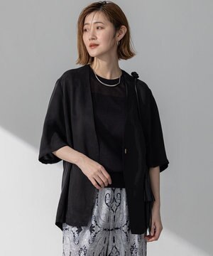  【接触冷感性/洗える】フィブリルツイル ハーフスリーブ ジャケット