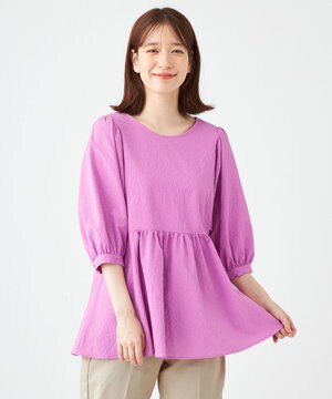  ソフトタッチギャザーブラウス