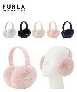  FURLA フェイクファーイヤマフ ツイードアーム