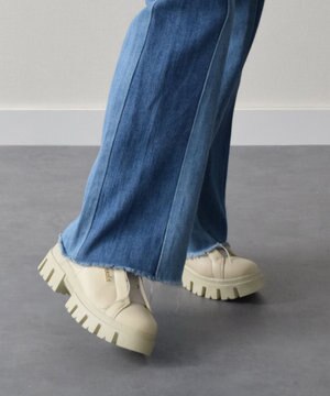 【BUSSOLA】撥水厚底スリッポンシューズ