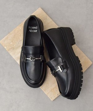  【Round About】ボリュームソールビットローファー