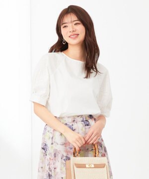  【洗える】エンブロイダリーラグラン ブラウス