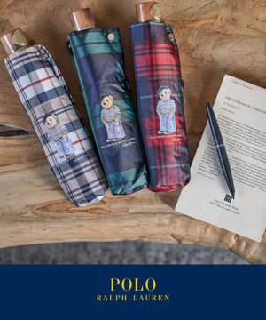  POLO RALPH LAURE(ポロ ラルフローレン) 折りたたみ傘 チェック ポロベア ワンポイント