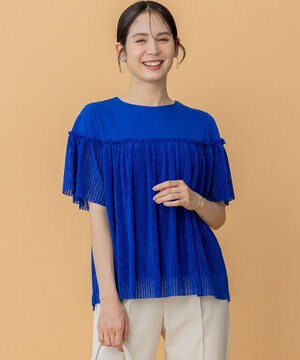  プリーツコンビ5分袖 カットソー