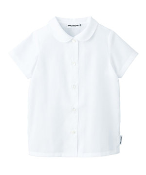  【ミキハウス】【100-130cm】 ピケ素材の半袖ブラウス