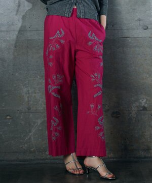  【カトリエムブーケ】Broderie a motifs floraux 刺繍パンツ