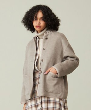  【WOMEN】ノーカラーブルゾン