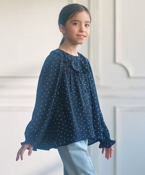  【150-160cm】ラッフルドット ブラウス