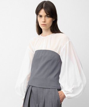 【Nave】ウールポリエステルツイル ビスチェ