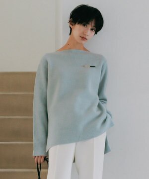  【WEB限定カラーあり】ウールカシミヤ ボートネックニット