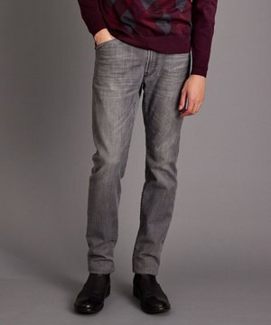  【暖か起毛裏地付/ストレッチ】レイヤード デニム パンツ