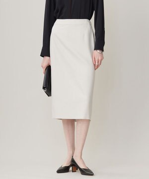  【洗える】プロヴィスウールツイル  タイトスカート