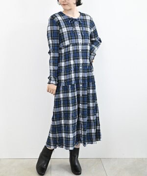 creperie LONG SLEEVES ONE PIECE -TARTAN CHECK クレプリ タータンチェック長袖ワンピース