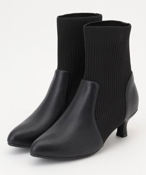  【23.0~24.5cm】リブポインテッド ブーツ