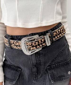  Lビジューラメシャギーベルト