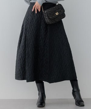  【洗える】エクラジャカード コクーン スカート