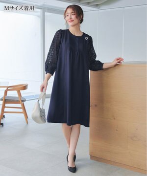  レーススリーブワンピース