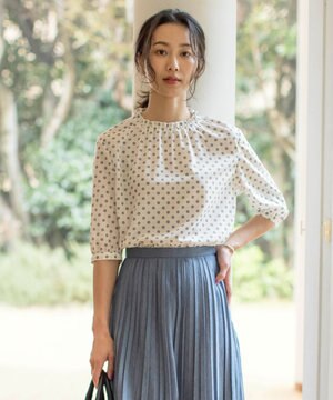 【洗える】ジオメトリックプリント ブラウス