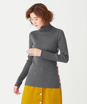 ベーシックニット サイドストライプリブニット