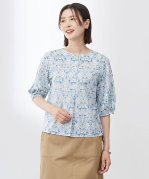  【洗える】LIBERTY ボートネック ブラウス
