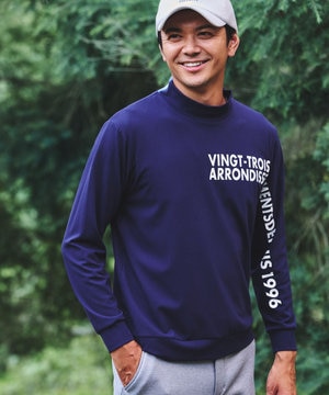  【MEN】【吸水速乾/UVカット】スポーティ モックネックシャツ