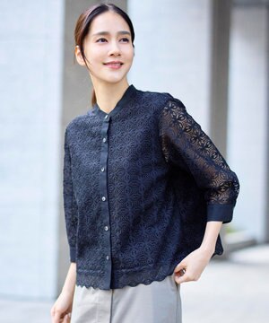  【カタログ掲載】ジオメトリックレース ブラウス