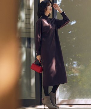  【WEB限定】スムースストレッチニット ワンピース