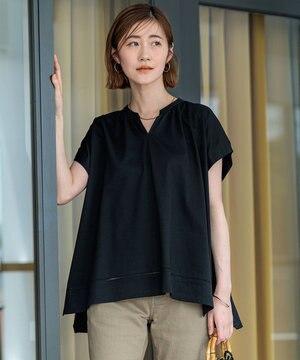  【洗える】ラダーレースジャージー カットソー