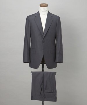  【Loro Piana Fabric】365 通年スーツ(グレー×ストライプ)