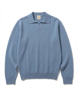  ミックスブークレ スキッパーポロシャツ