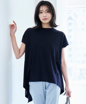 【美シルエット・接触冷感】マイビューティー バックフレアTシャツ