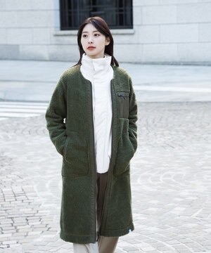 【LADIES】ボアフリースロングカーディガン