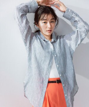 【CLASSY. 9月号掲載/WEB限定カラーあり】LIBECO ベーシック シャツ