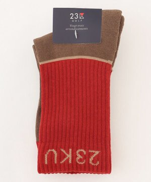  【WOMEN】カラーブロック レギュラーソックス