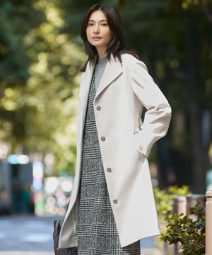  Super150sAZAMIビーバー スタンドカラー コート