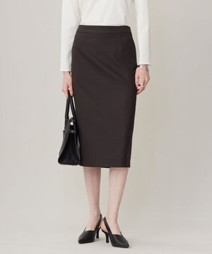  【洗える】プロヴィスウールツイル  タイトスカート