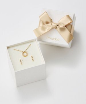  【Xmas Collection】パヴェモチーフネックレス&ツイストイヤリングセット/BOX&ショッパー付き