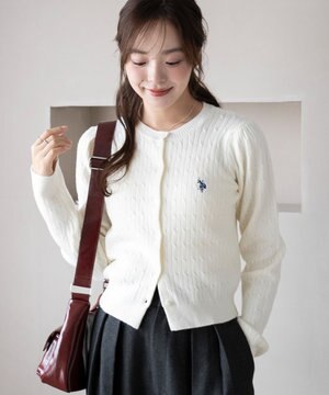  【WEB限定/25年秋冬新作】別注USPOLOケーブルニットカーデ