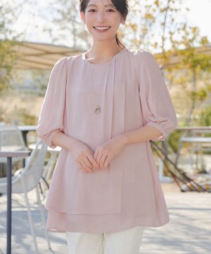  ラップ風ジョーゼットチュニック