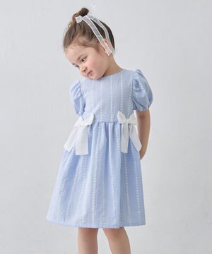  【洗濯機可能】サッカー ストライプワンピース