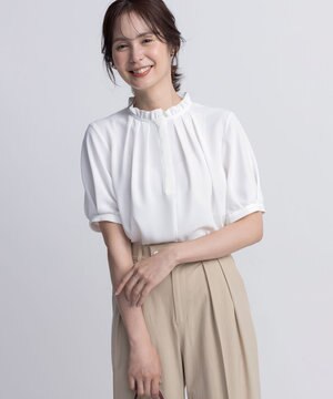 ライトデシンフリル襟 ブラウス