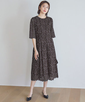  【洗える】フルールコードレース ワンピース