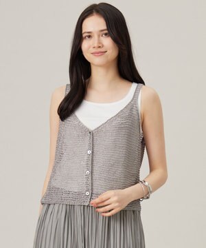  クロッシェライクニット ジレ