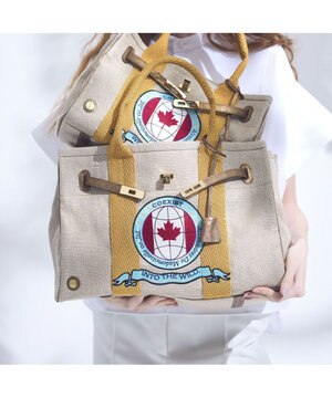  【ファブリック】リネンラメクロス/前金具付トート32cm(Dカン＋)リネンラメクロス/前金具付トート40cm(Dカン＋)