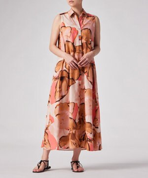  Peper Cut Out ノースリーブ シャツワンピース