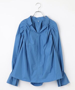  【ANSWER for 骨格ナチュラル】ギャザーショルダーシャツ