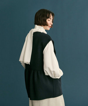 バックペプラムダブルフェイスジレ