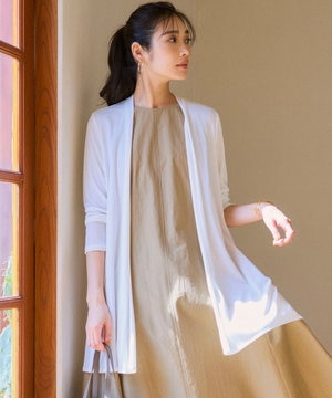 【UVケア/接触冷感】マルチ機能 シアー ロング カーディガン