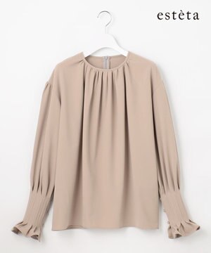  【エステータ】コットンダブルクロス 長袖ブラウス